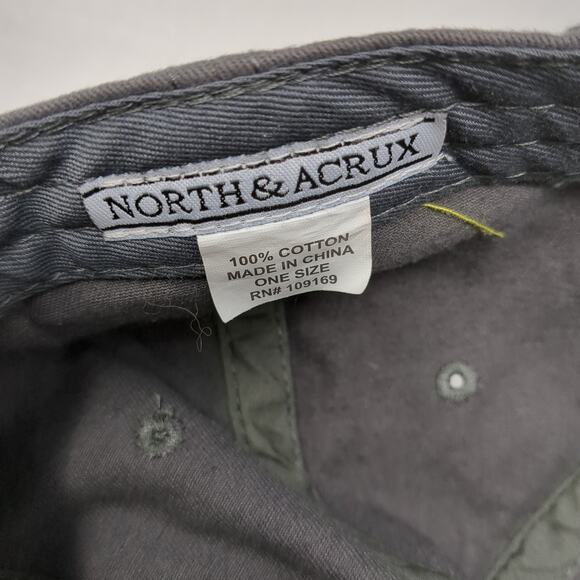 North & Acrux Slideback Baseball Cap Gray One Size Adjustable Cotton Embroidered - Picture 9 of 9